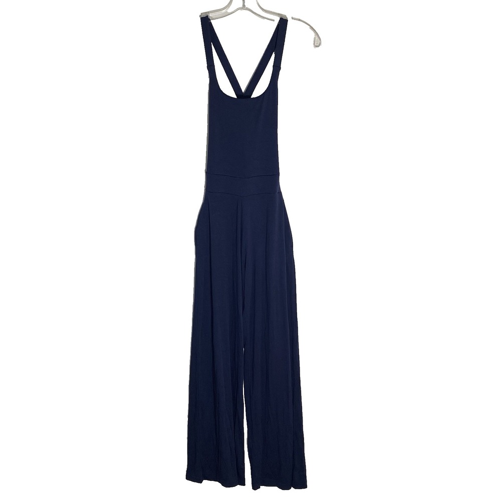 Aria Lattner Jumpsuit Womens XS Blue Racerback Romper Jersey Harem Lounge Party